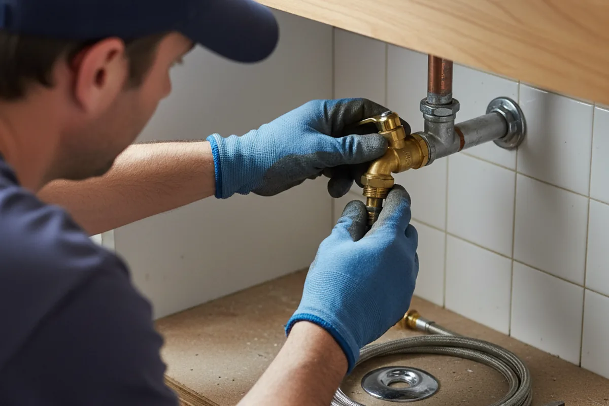 Shutoff valve and fitting work during Faucet and Fixture Repair in Guilford
